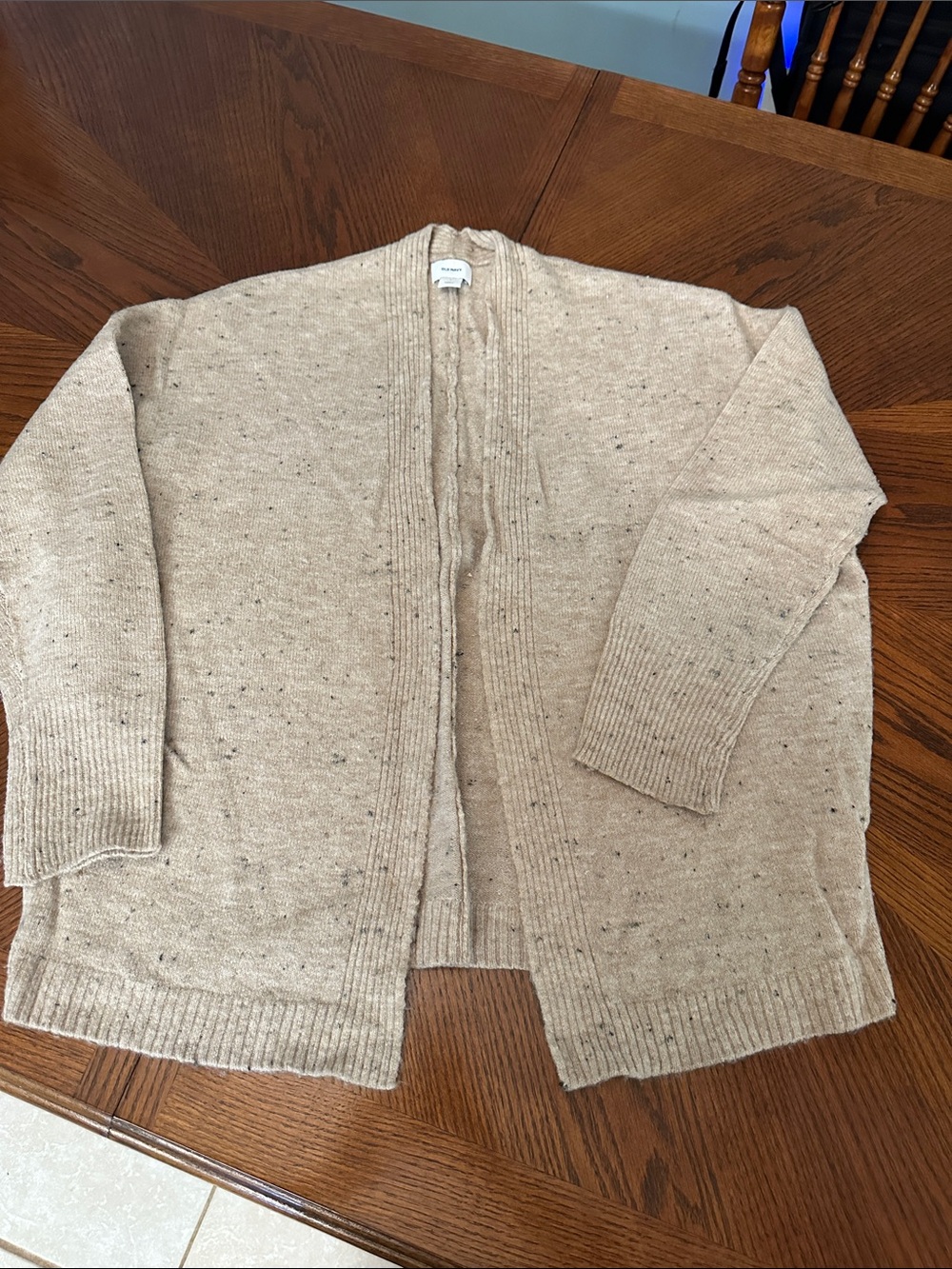 Old Navy Women’s Beige Speckled Open-Front Cardigan